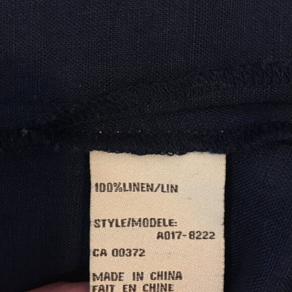 Women's Linen Button Down Shirt sz M -Midnight Blue - Picture 7 of 9